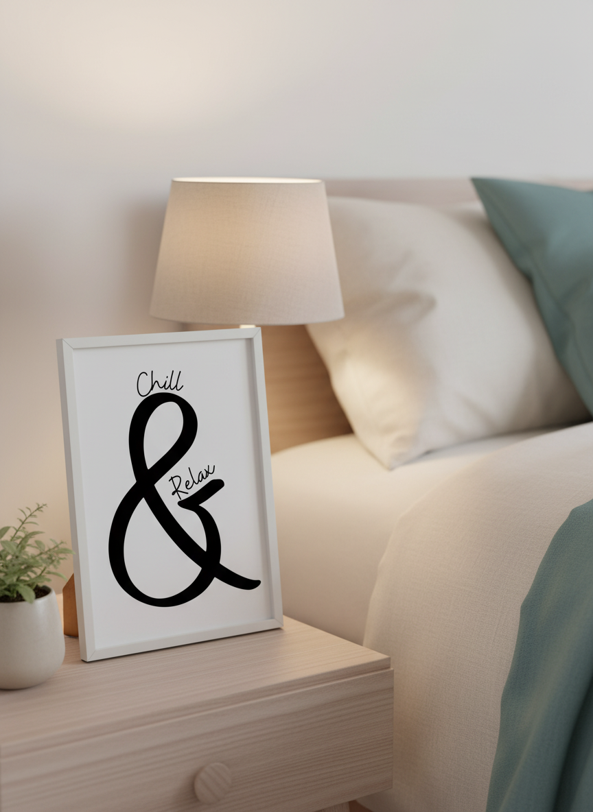 Chill & Relax Script Calligraphy A4 Print – Get Your Daily Calm On
