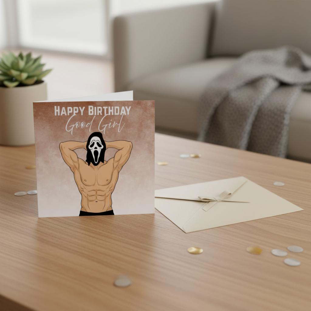 Happy Birthday Good Girl" Square Card – A Birthday Treat for Her