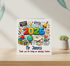Personalised Thank You Teacher Card 2026 - Square Card