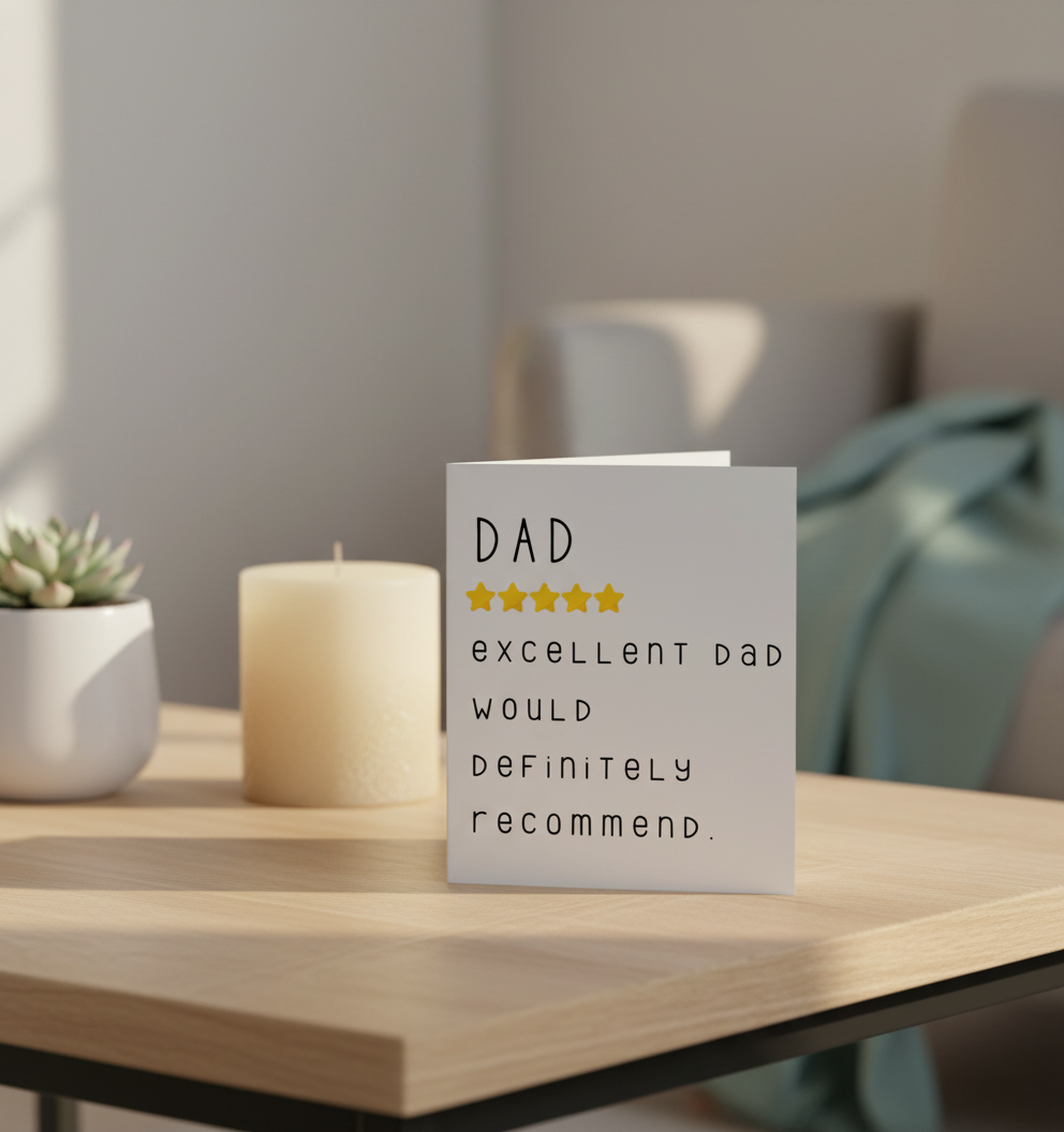 Dad Review Card - Square Greetings Card for Dad