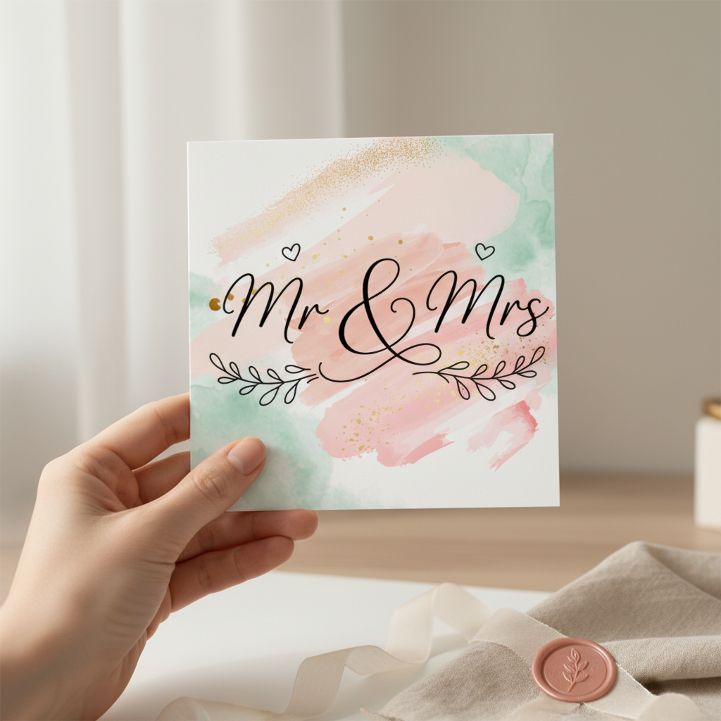 Mr & Mrs Wedding Card - Square Card for the Happy Couple