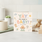 Funny New Baby Card: 'Yay You Made a Baby!' - Square Greeting Card
