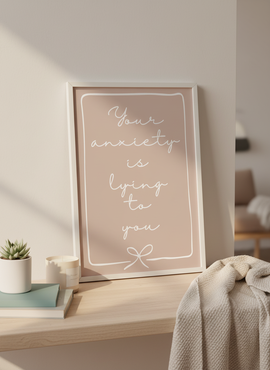 Your Anxiety is Lying To You A4 Print – Daily Dose of Reassurance