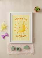 Brighten Their Day: 'You Are My Sunshine' Yellow Sun A4 Kids' Print