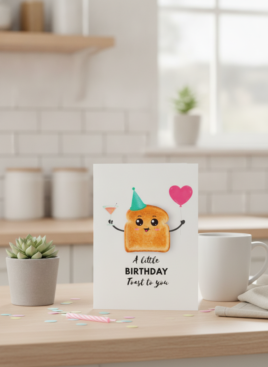 A Little Toast To You Birthday Card