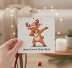 Hooves Grooves & Xmas Moves Square Christmas Card for a Joyful Greet