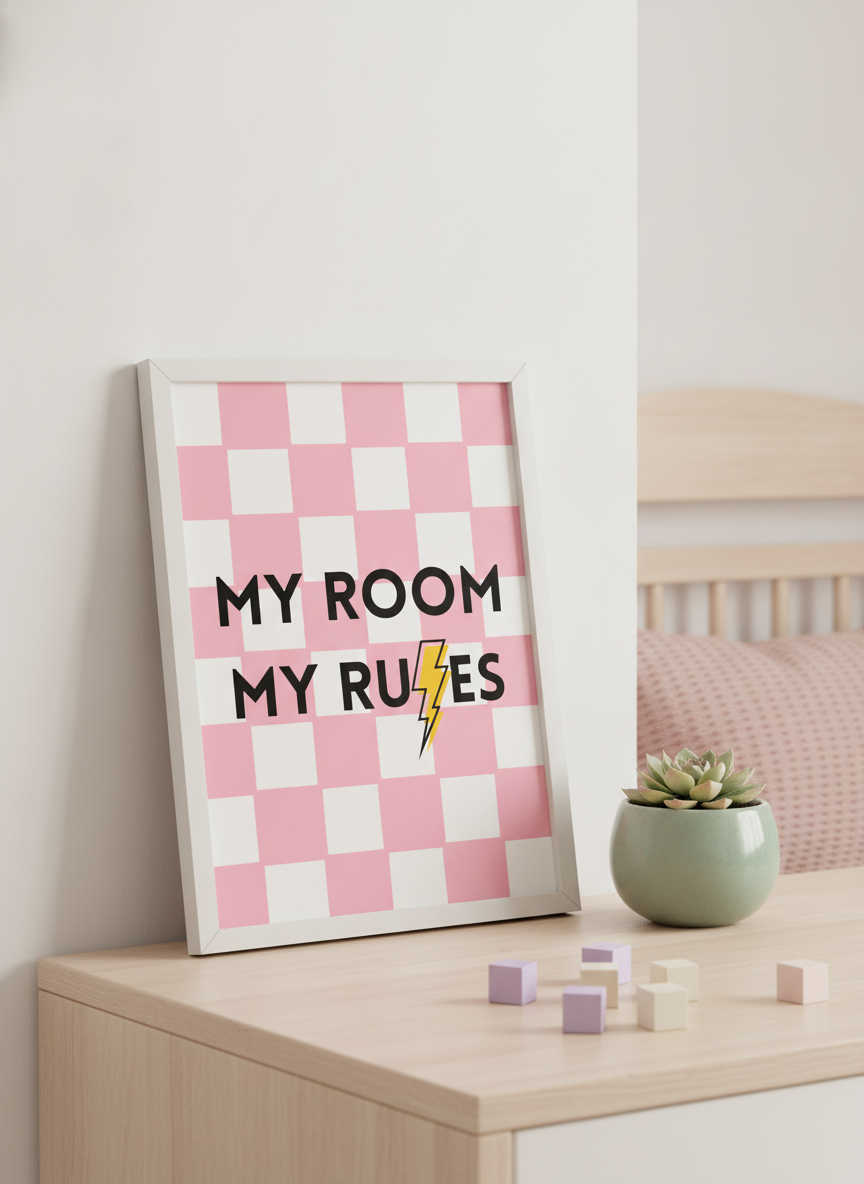 My Room My Rules A4 Print – Essential Wall Art for Every Kid's Den