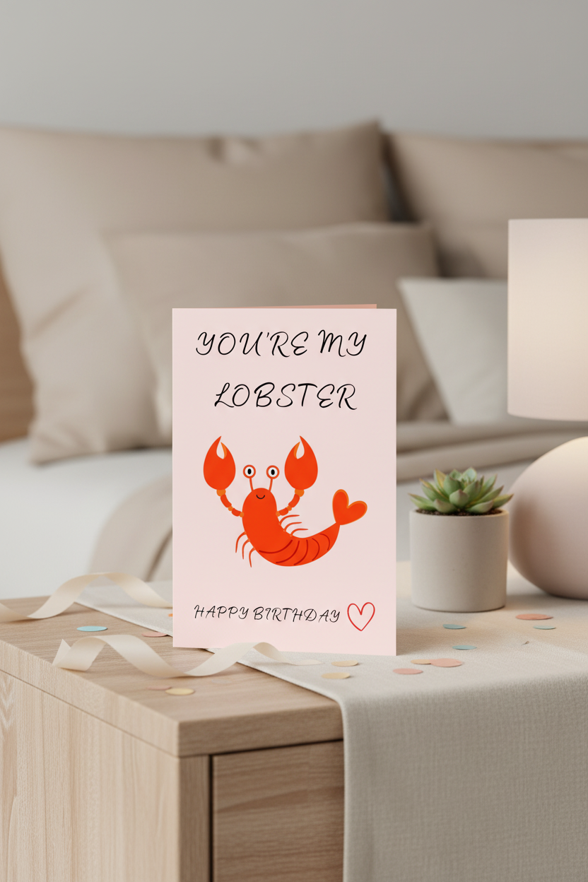 You’re My Lobster Birthday Card – Cute Card for Partner or Friend