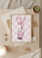 Boba Tea 'Good Vibes' A4 Print for Kids' Rooms – PacaPrints Original