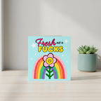 Mental Health Fresh Out of Fucks Card | Square Greetings Card