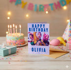 Kids Personalised Custom K-Pop Birthday Card, Purple A5