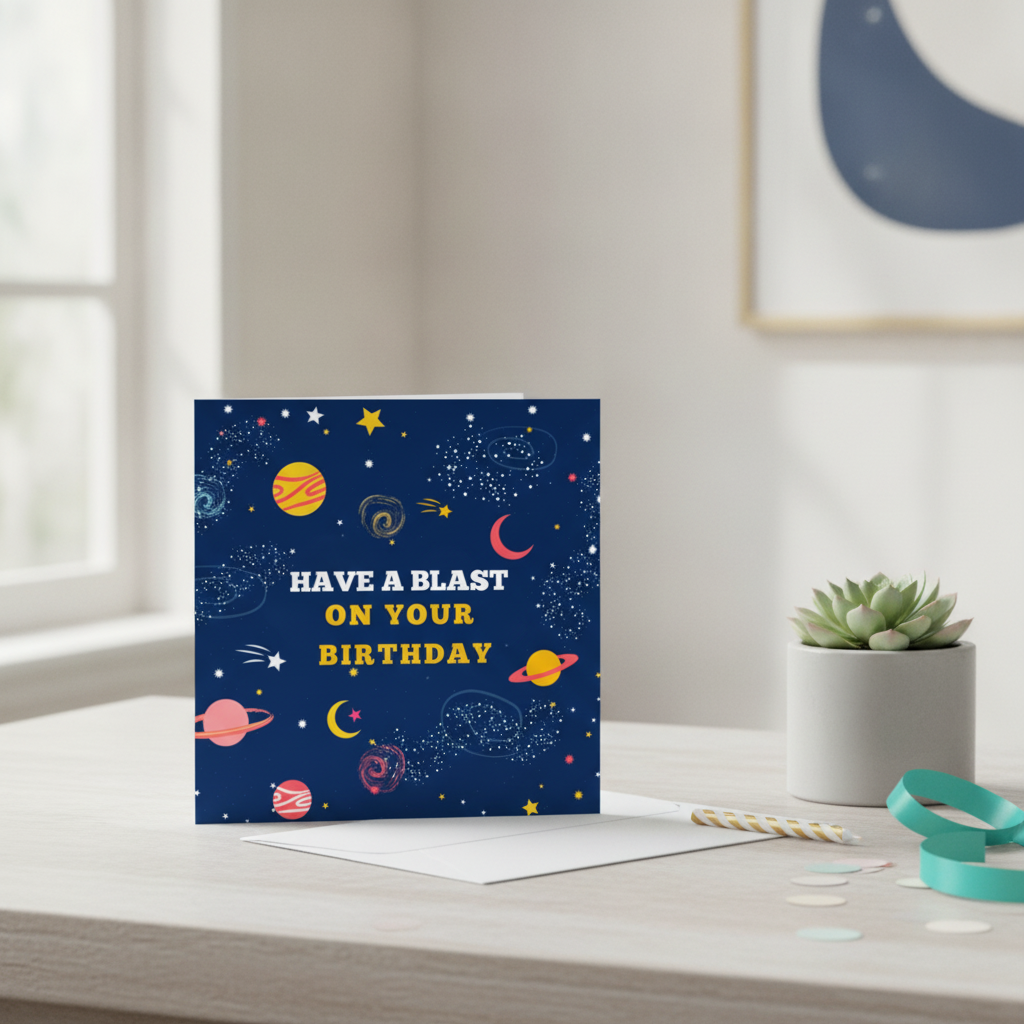 Have a Blast Birthday Card - Fun Square Card for a Cracking Celebration