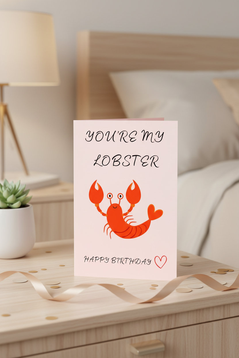You’re My Lobster Birthday Card – Cute Card for Partner or Friend