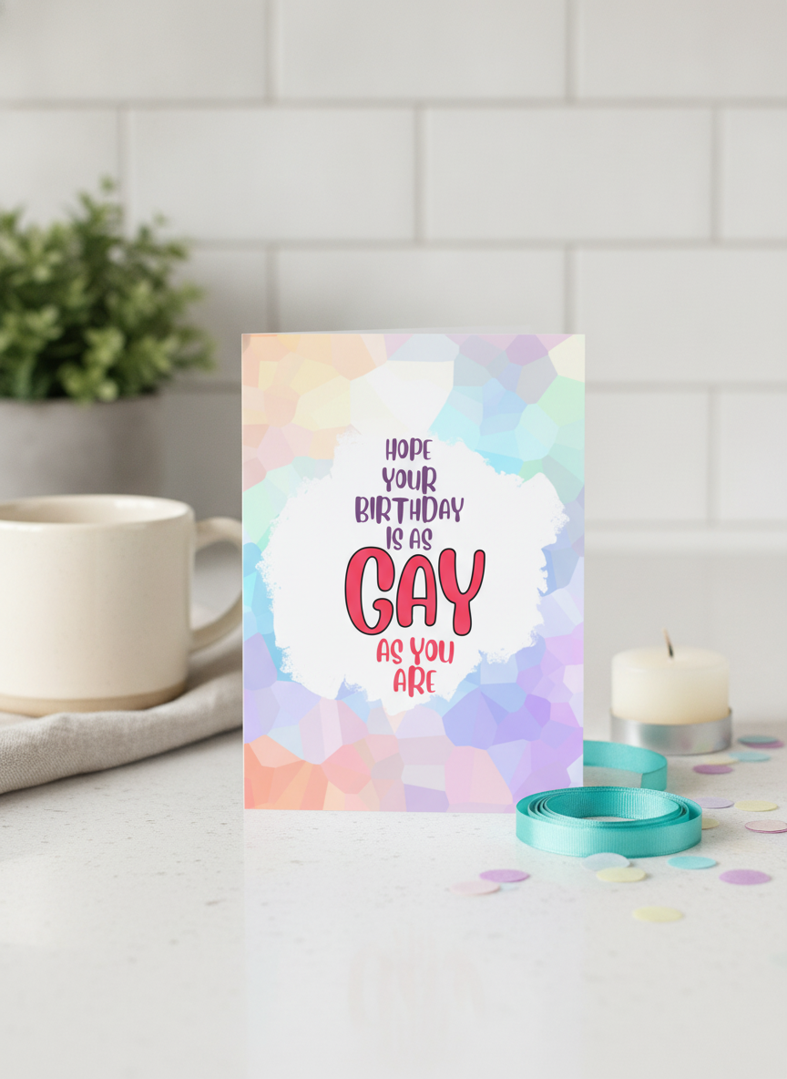 As Gay As You Are Birthday A5 Card - Funny Birthday Card