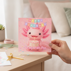 Personalised Axolotl Birthday Card for Friends & Family - Square