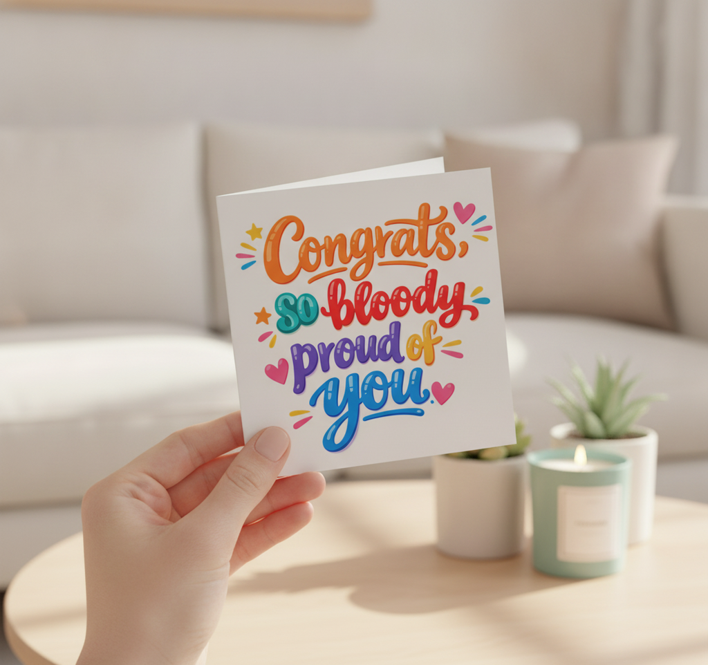 Congratulations So Bloody Proud Of You Card - Square Greeting Card