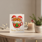 Festive Gingerbread Mum & Dad Christmas Card - Square Design
