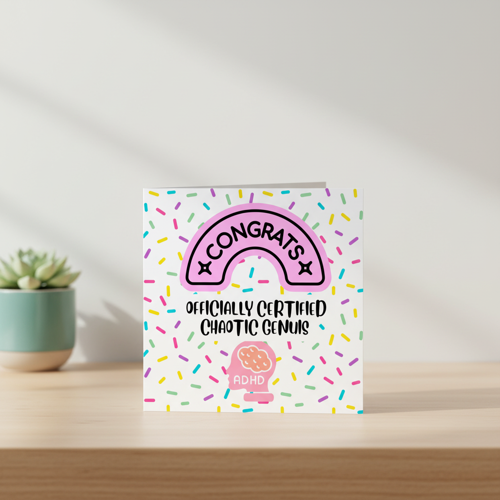 ADHD Diagnosis Genius Card | Congratulations Card | PacaPrints