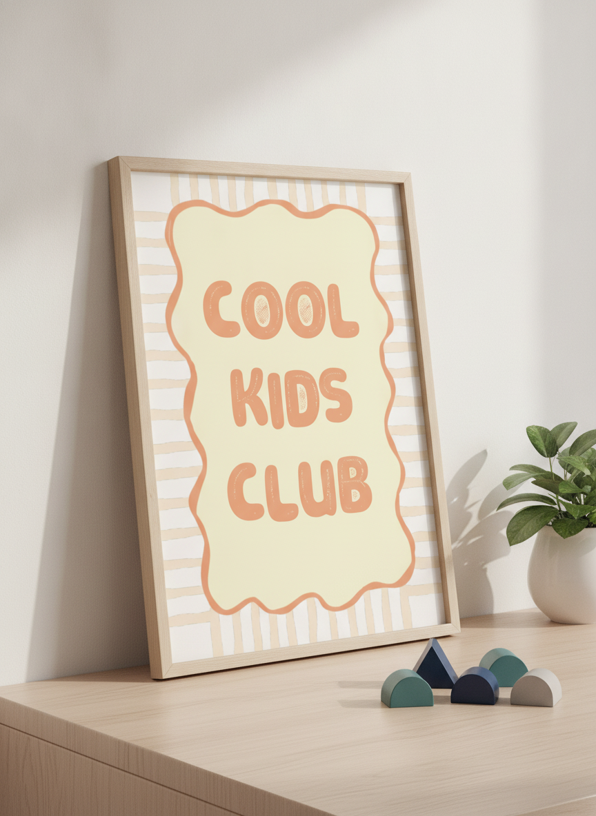 A4 Kids Room Decor Print: Join the Cool Club – Fun Wall Art for Little Legends