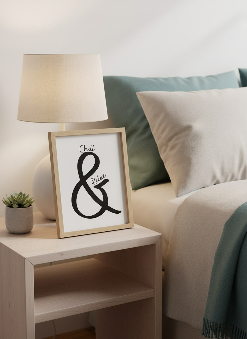 Chill & Relax Script Calligraphy A4 Print – Get Your Daily Calm On