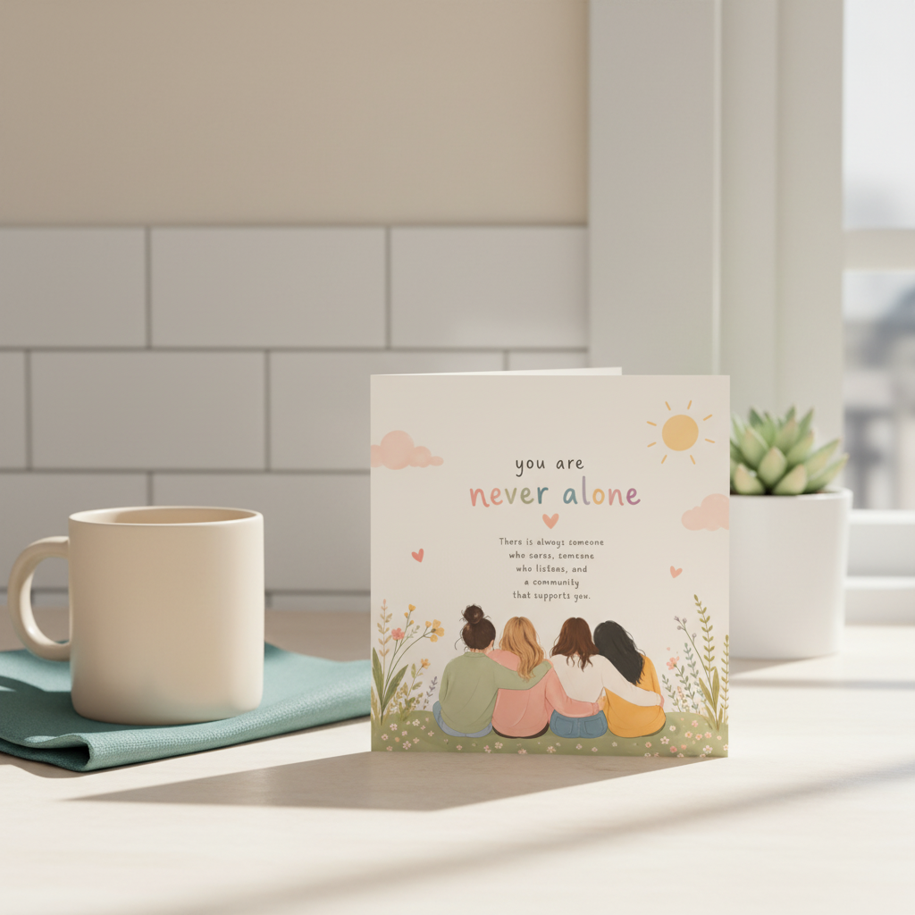 You Are Never Alone Friend Greeting Card - Square Card for a Special Mate