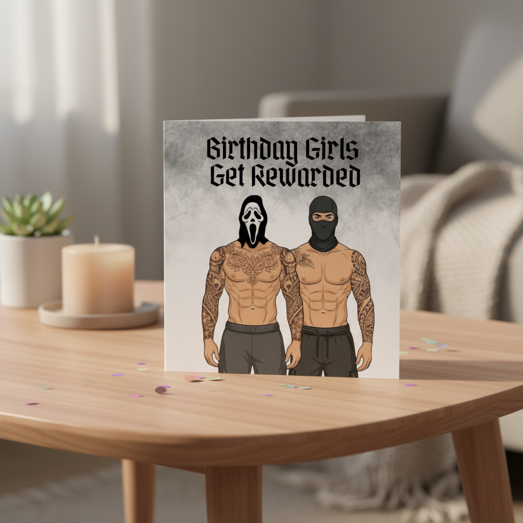 Good Girls Get Rewarded Birthday Card - Cheeky Square Birthday Card