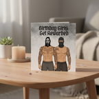 Good Girls Get Rewarded Birthday Card - Cheeky Square Birthday Card