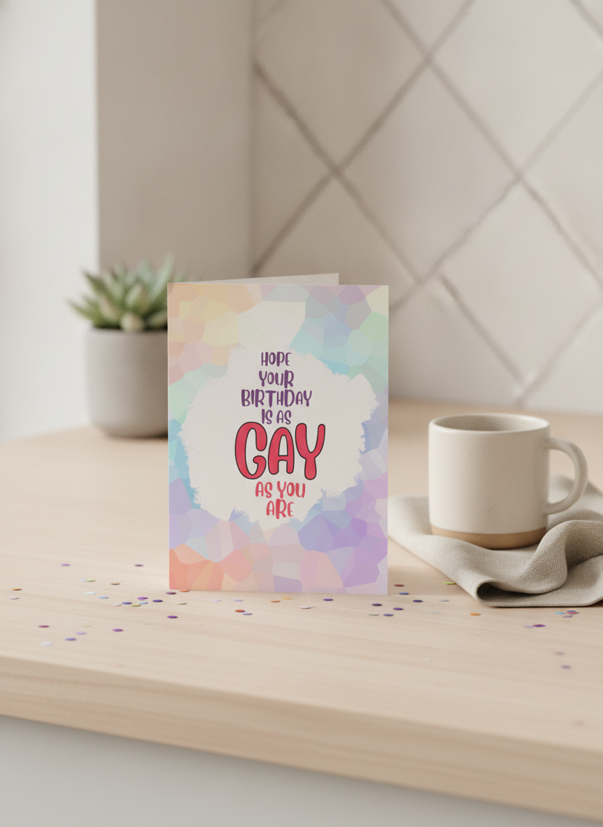 As Gay As You Are Birthday A5 Card - Funny Birthday Card