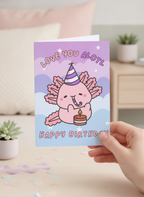 Send a smile with our 'Love You Alotl' A5 Birthday Card for your best bud