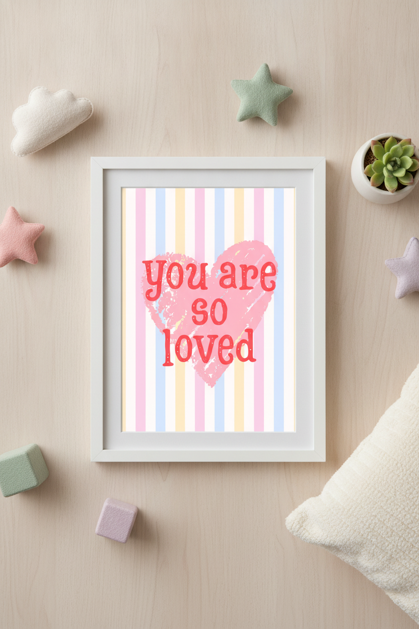 You Are So Loved A4 Print | Sweet Wall Art for Your Little One's Space