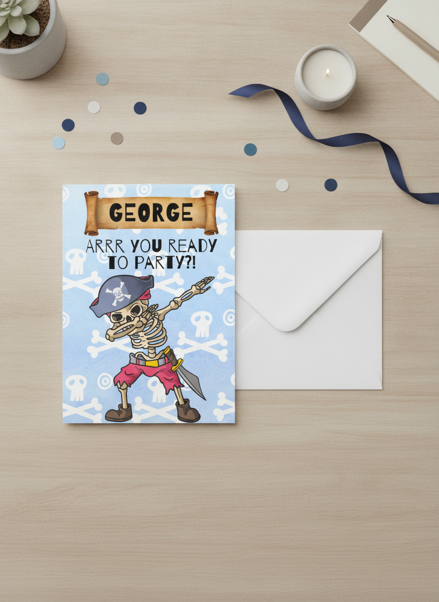 Arrr You Ready? Funny Pirate Birthday A5 Card for Adventurers