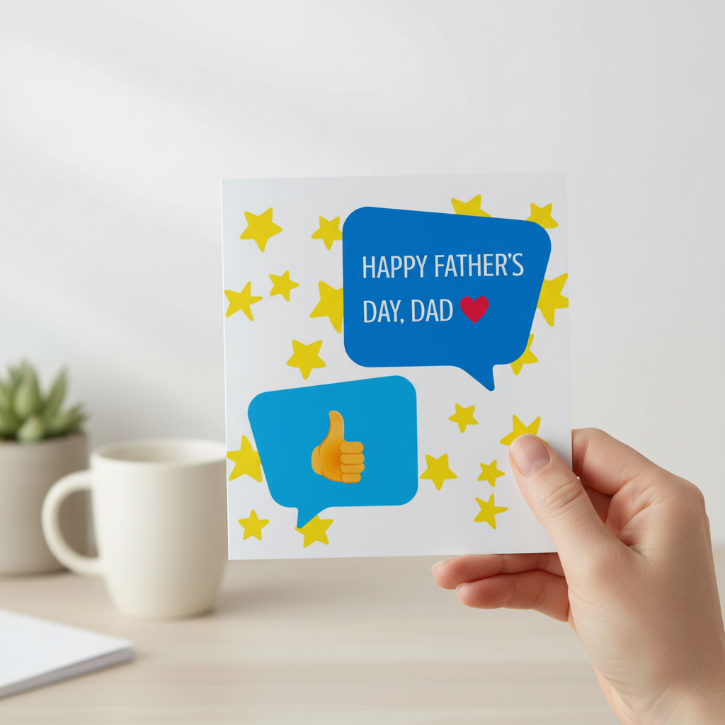 Thumbs Up Father's Day Card - Square Design