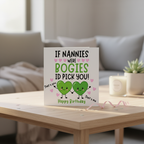 "If Nannies Were Bogies Id Pick You" Funny Birthday Card for Nanny (Square)