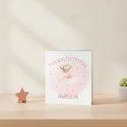 Personalised Ballerina Birthday Card - Custom Name Kids' Square Card