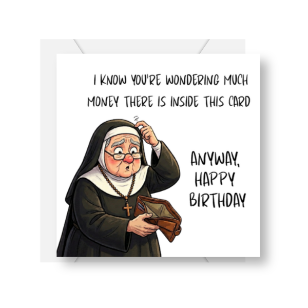 Hilarious Nun Birthday Card