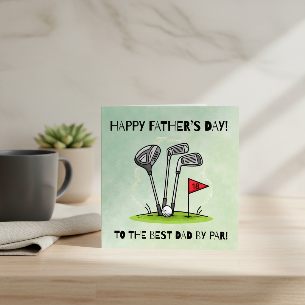 Best Dad By Par Father's Day Card - Square