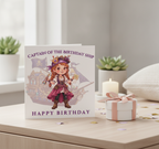 Captain of the Pirate Ship Square Birthday Card