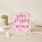 Cute Pink Axolotl Birthday Card - Square Greeting for a Special Celebration