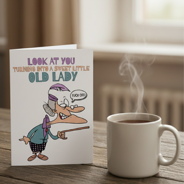 Funny Old Lady Birthday Card