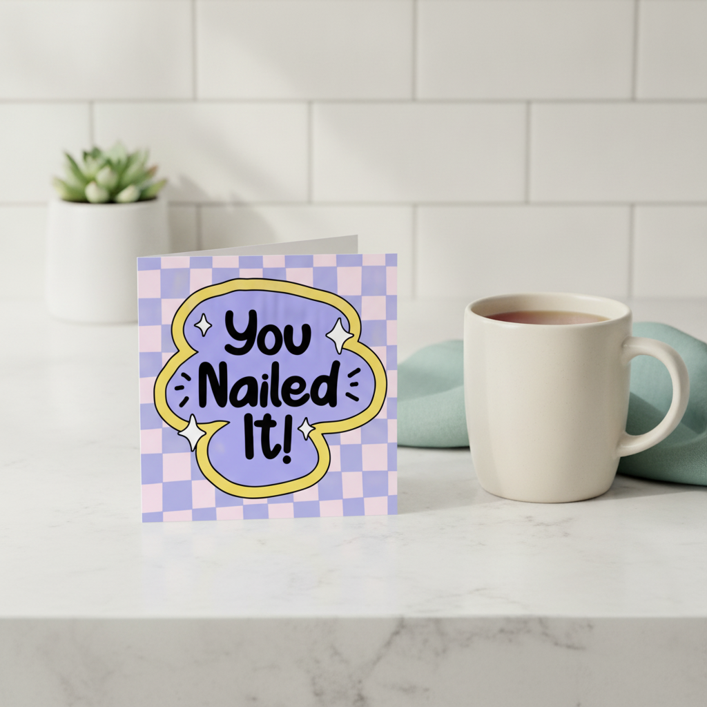 You Nailed It! Celebration Square Card - A Well Done Treat