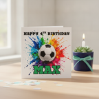 Personalised Football Birthday Card – Add Any Name & Number!