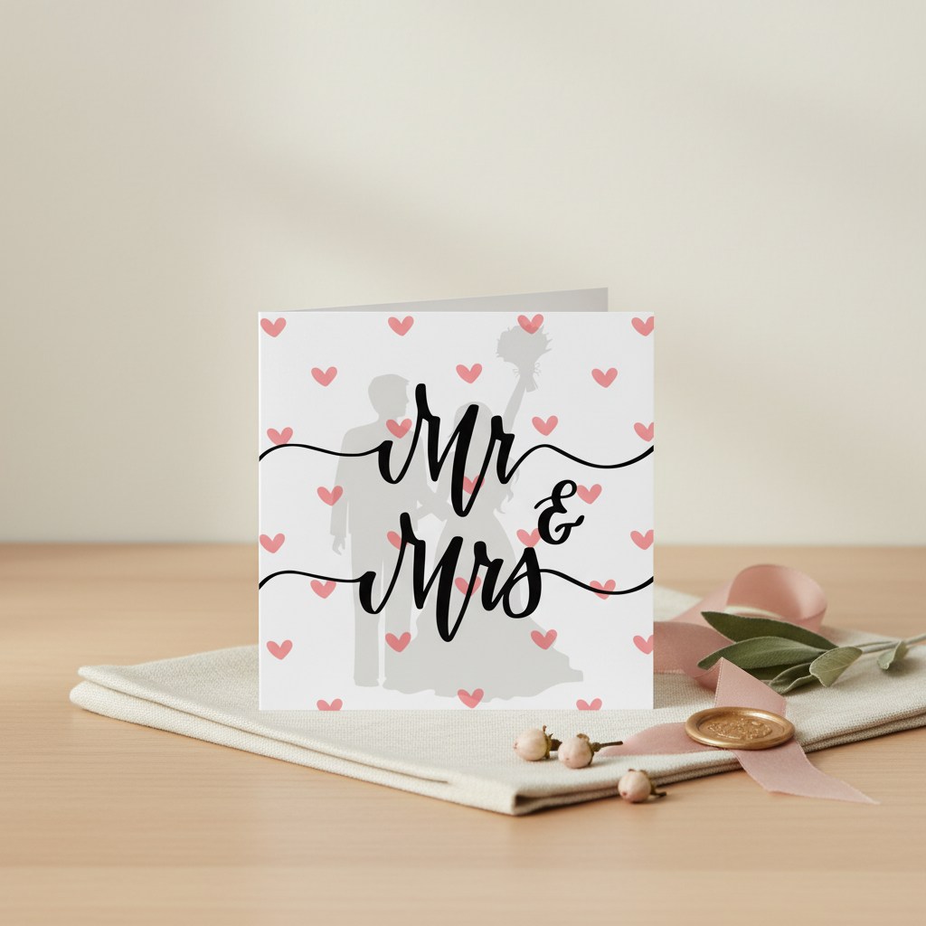 Mr & Mrs Wedding Card - Square Design