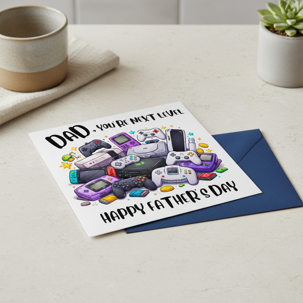 Dad You're Next Level Fathers Day Card - Square Greetings Card