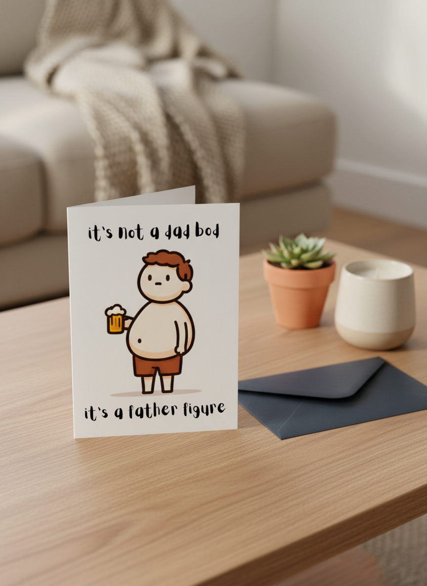 It's Not a Dad Bod Father Figure Fathers Day Card - A5 Size