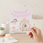 Pink Fairy Birthday Card - Square Greeting Card for Her