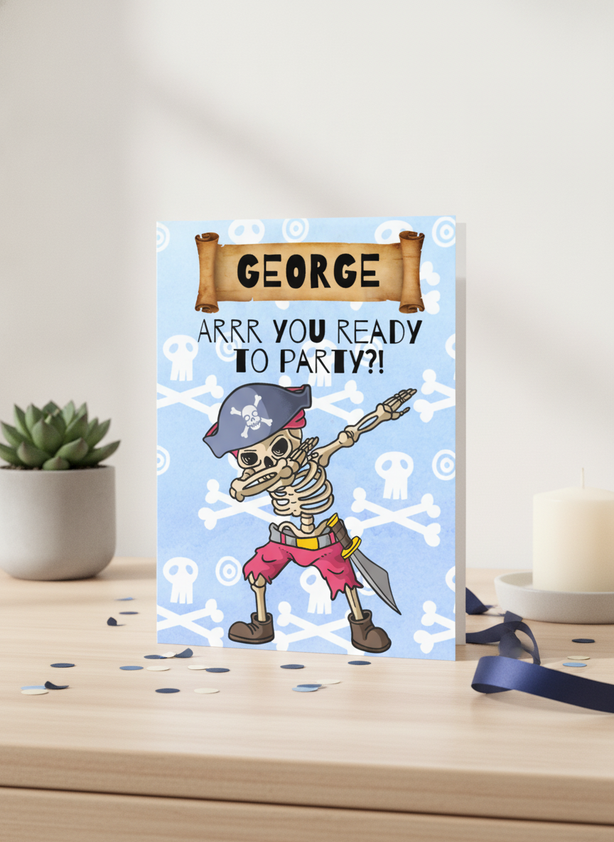 Arrr You Ready? Funny Pirate Birthday A5 Card for Adventurers