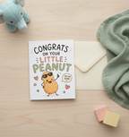 Congrats on Your Little Peanut Baby Card - Square Greetings Card