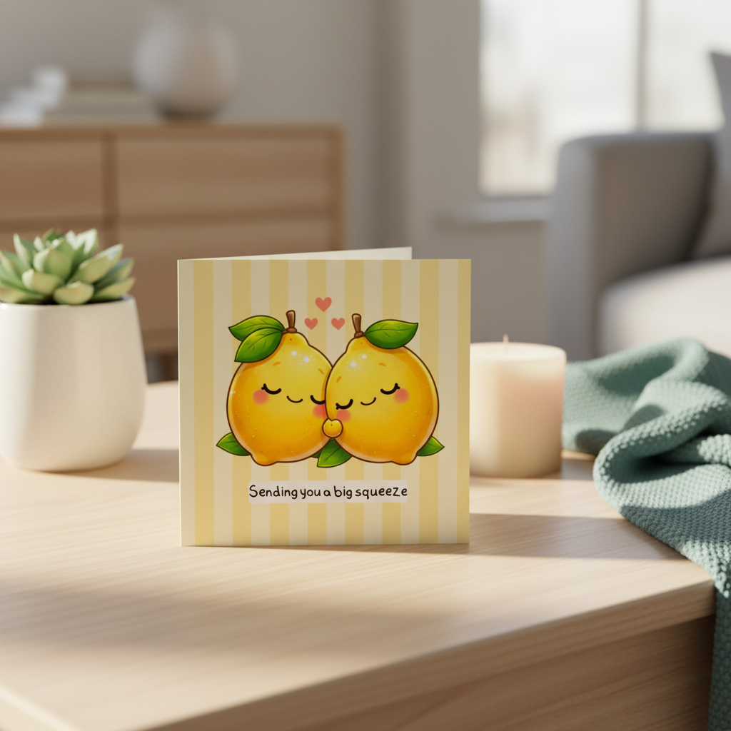 Sending You a Big Squeeze Card - Cute Thinking of You Card, UK Made