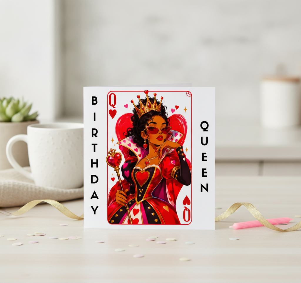 Birthday Queen Card: Crown-Worthy Square Greeting for Her