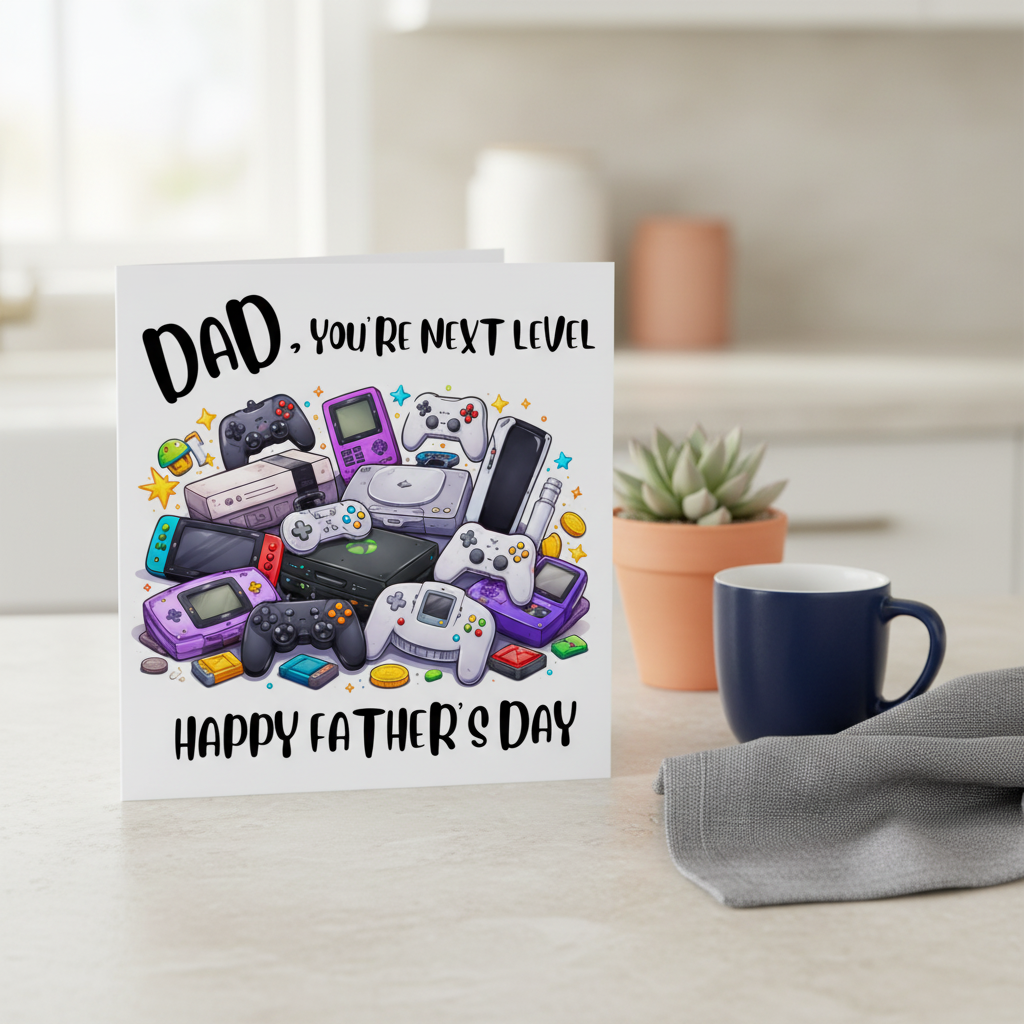 Dad You're Next Level Fathers Day Card - Square Greetings Card